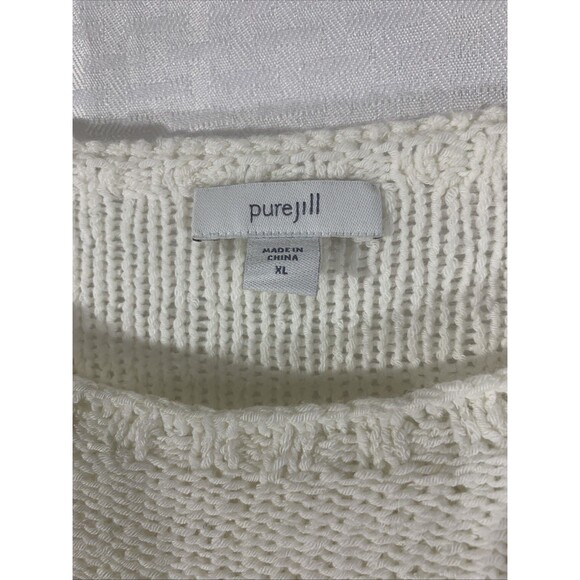 J Jill Colorblock Knit Sweater Womens M Beige Tunic - Picture 5 of 7